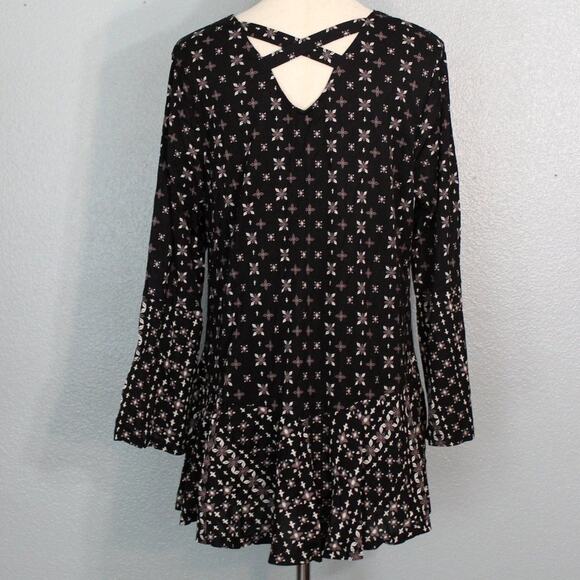 Style & Co Boho Flower Print Blouse Size OX - Picture 7 of 11